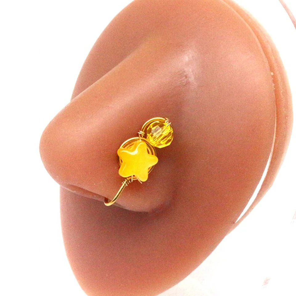 Nose Cuff Non Piercing Cute Eye Design Dangling Nose Rings Non Piercing Jewelry Clip On Nose Ring Body Jewelry For Women