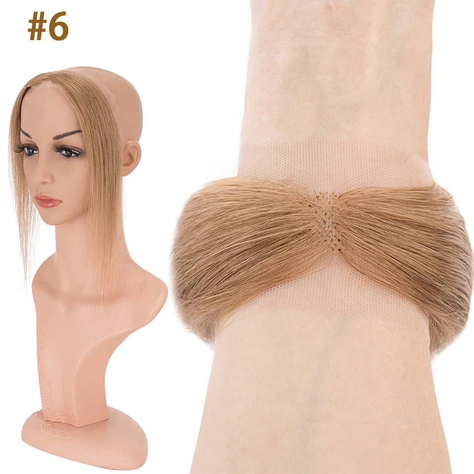 S-noilite Lace Front Wig Human Hair Toppers Hairline Hair Patch Hand-woven Single Knot Natural Invisible Replacement Hairpiece