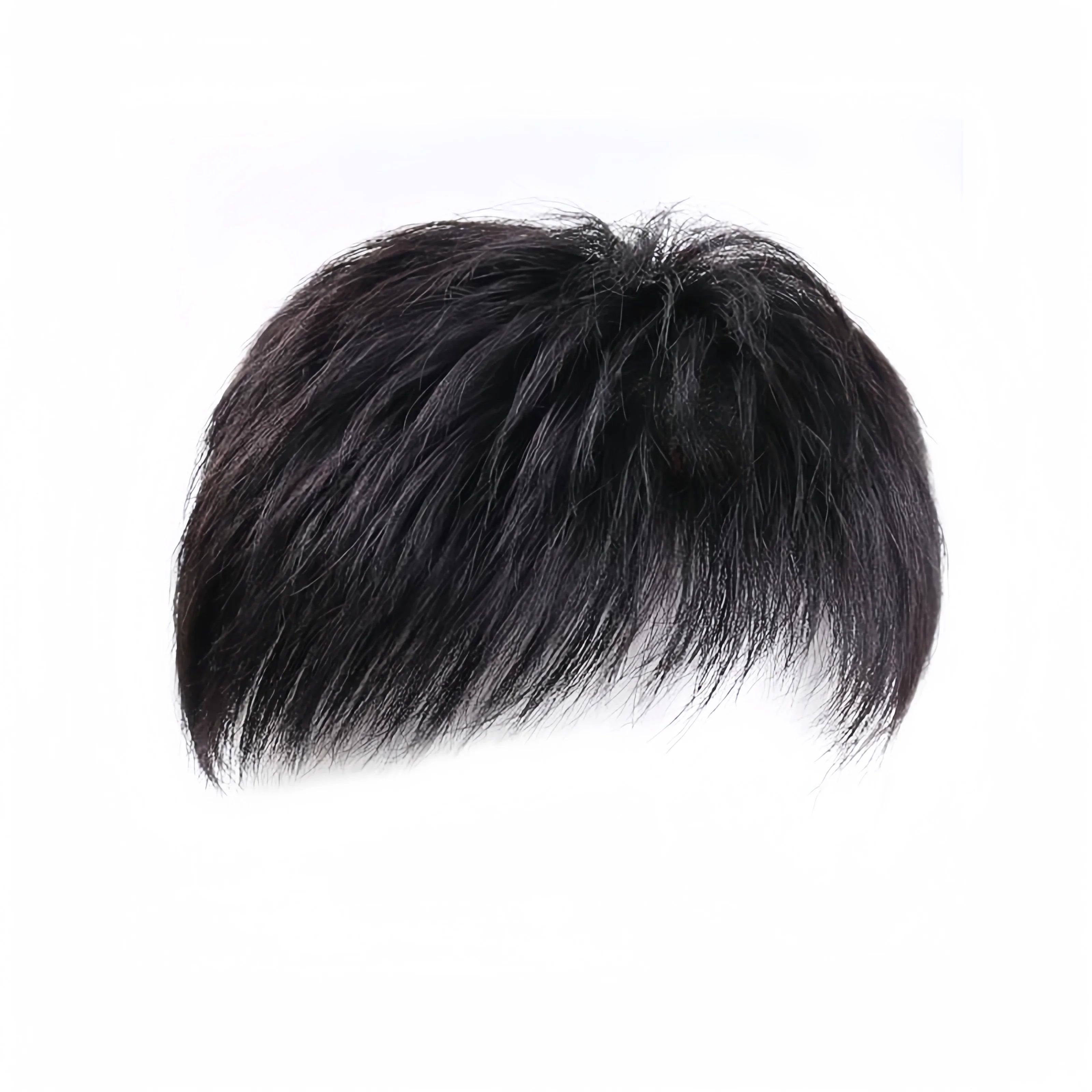 Hot-selling wig men's hair patch synthetic fiber high temperature silk hair shade white hair natural breathable patch