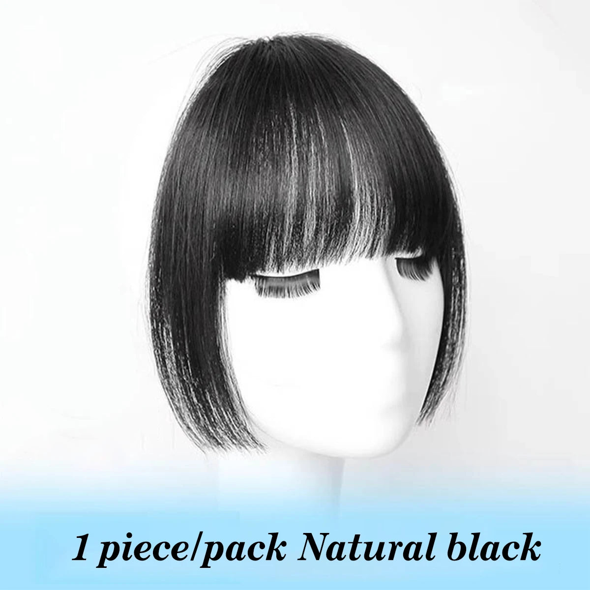 DUTRIEUX Synthetic princess cut fake bangs hairpiece woman's forehead wig piece invisible and seamless comic bangs Clip hair Wig