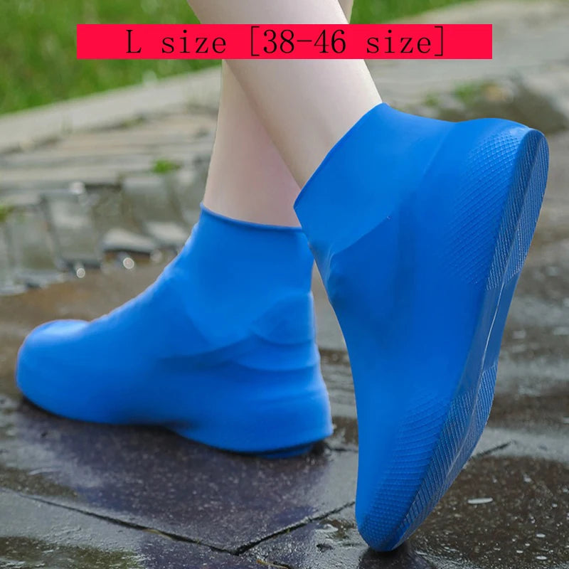 1 Pair Rubber Rain Boot Overshoes For Outdoor Use, Silicone Waterproof Shoe Covers, Rainy Day Shoe Cover, Reusable Non-Slip Rain