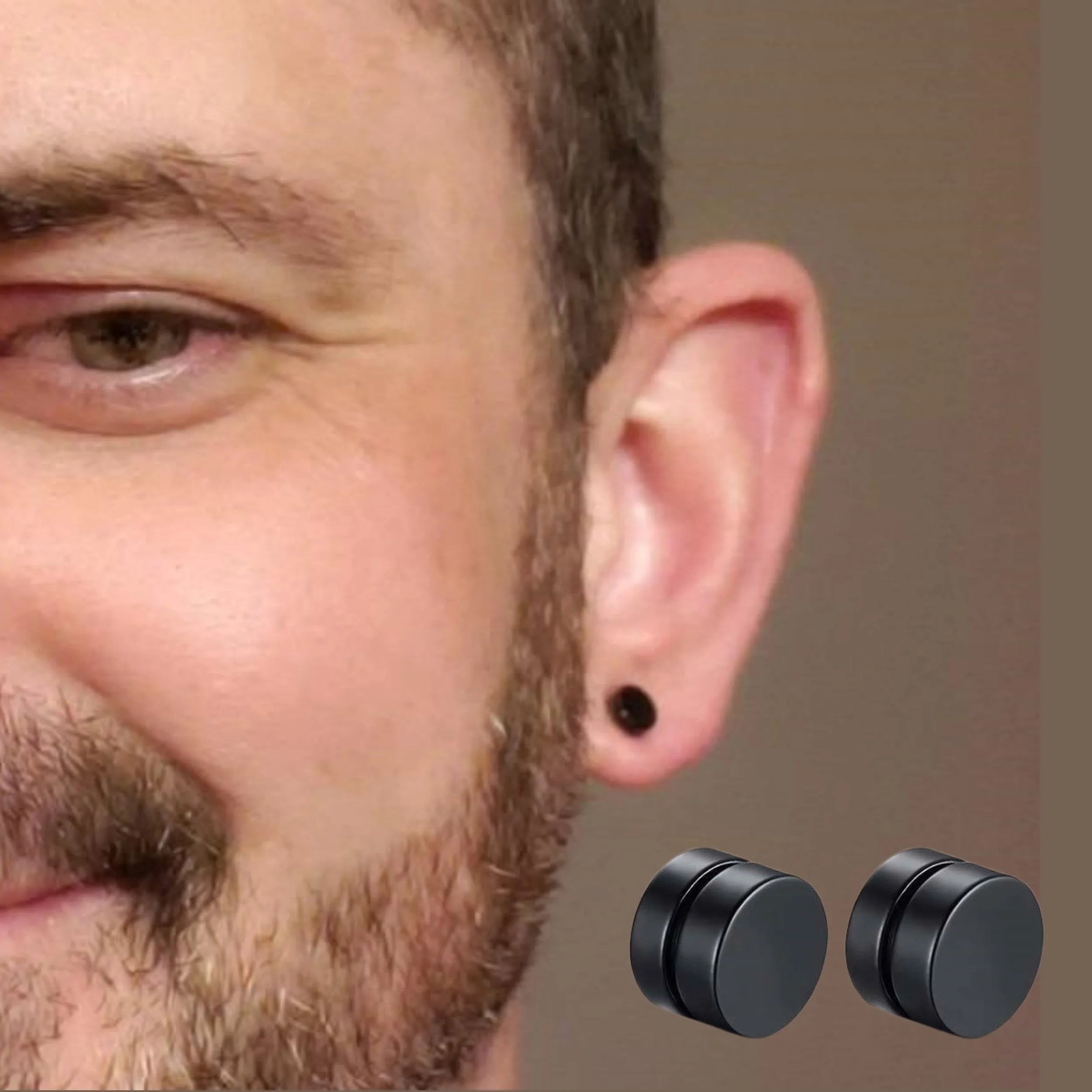 2pcs Punk Mens Strong Magnet Magnetic Ear Stud Set Non Piercing Earrings Fake Cross Earrings Gift For Boyfriend Lover Jewelry