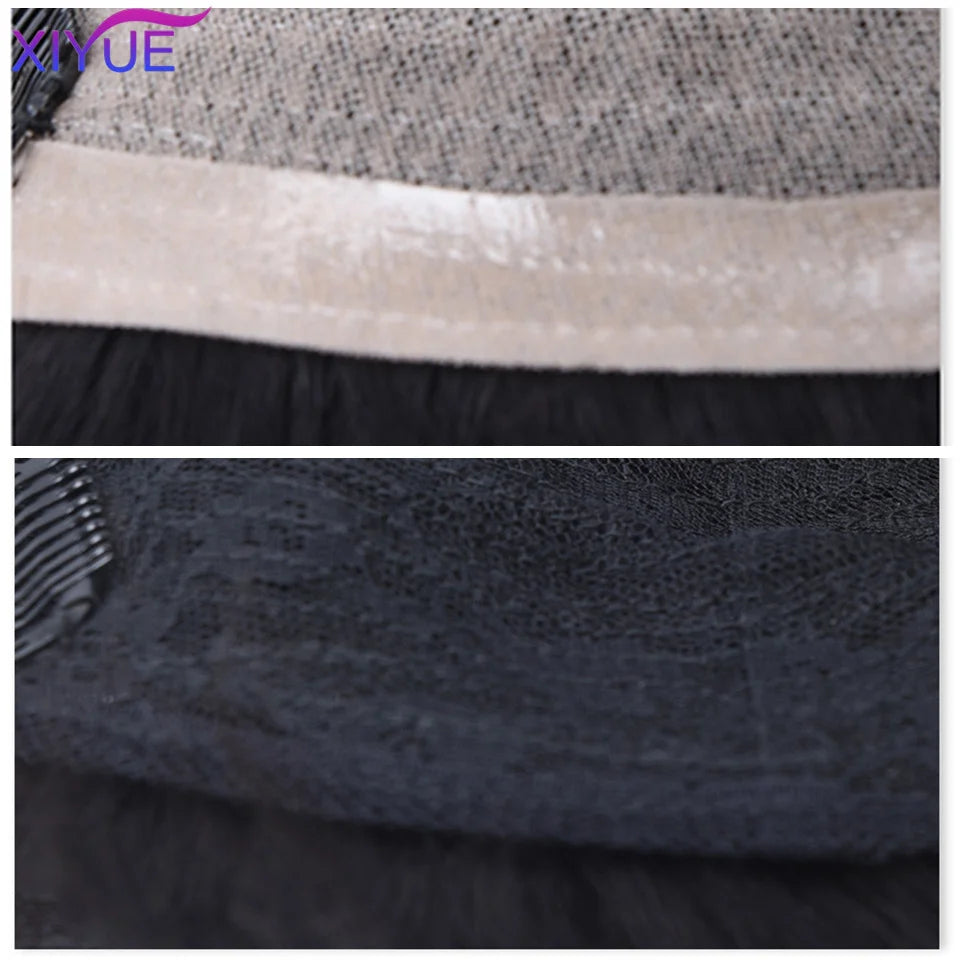 XIYUE Men's wigs men's short hair synthetic natural hair patches