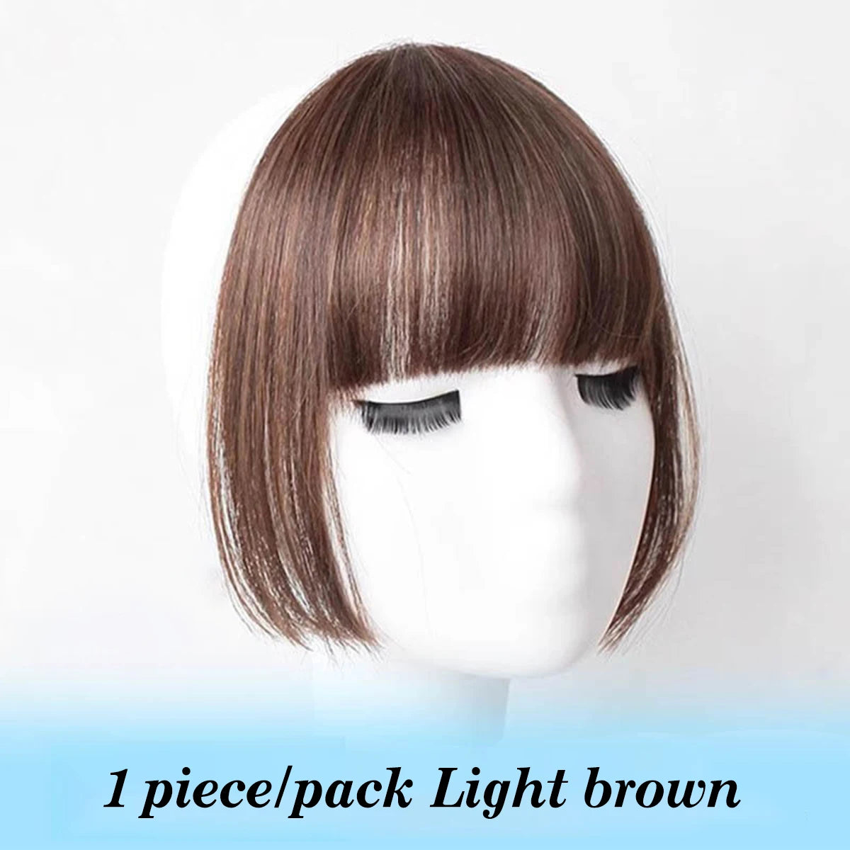 DUTRIEUX Synthetic princess cut fake bangs hairpiece woman's forehead wig piece invisible and seamless comic bangs Clip hair Wig