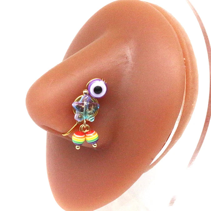 Nose Cuff Non Piercing Cute Eye Design Dangling Nose Rings Non Piercing Jewelry Clip On Nose Ring Body Jewelry For Women