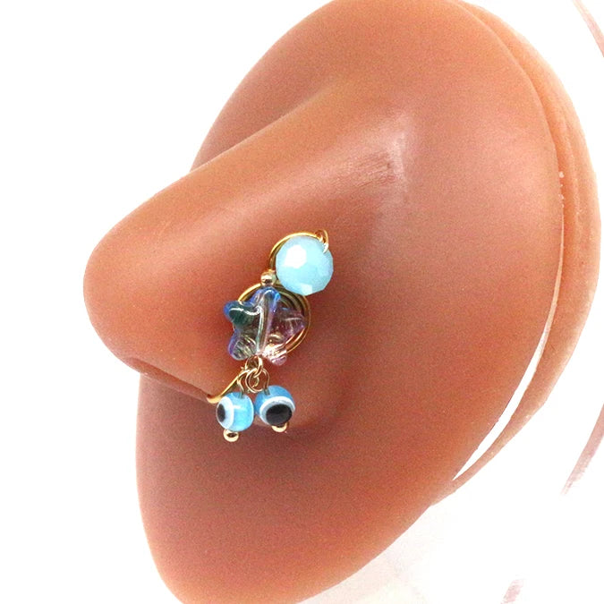 Nose Cuff Non Piercing Cute Eye Design Dangling Nose Rings Non Piercing Jewelry Clip On Nose Ring Body Jewelry For Women