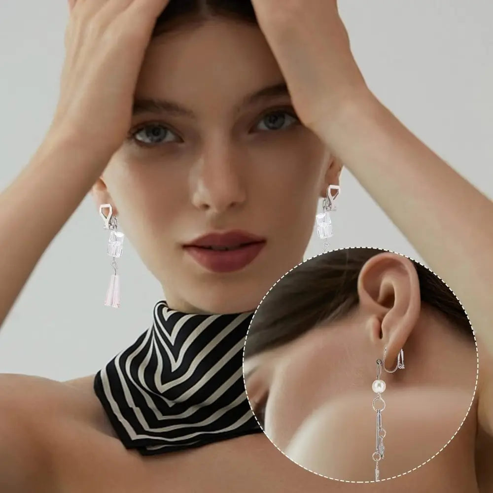 20Pcs 2 Color 304 Stainless Steel Clip-on Earrings Non-Pierced Earring 12x6x8.5mm Clip-on Earring Converter Earrings kit