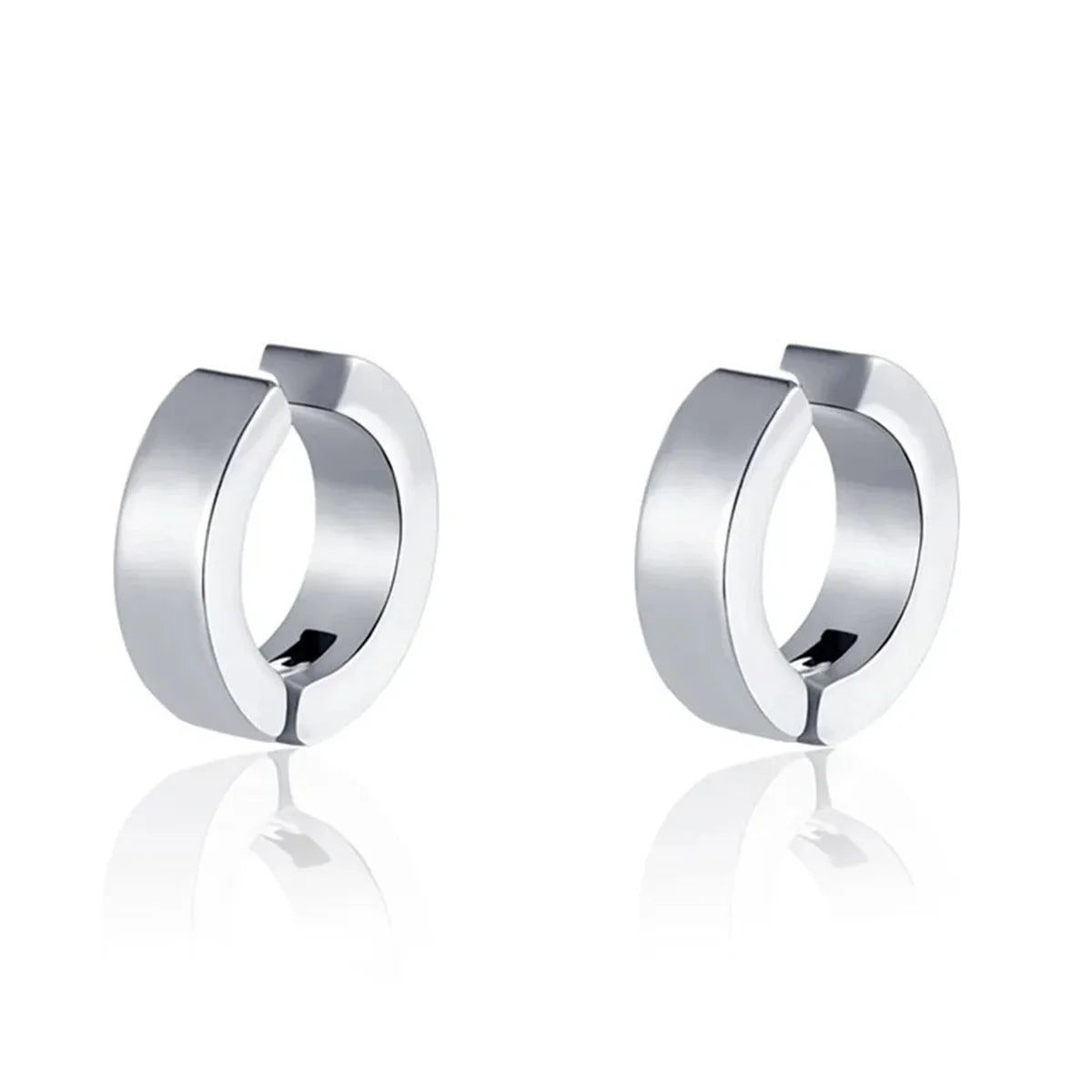 2pcs 316L Fashion Stainless Steel Cuff Earring, Non Piercing Hoop Earring Clip On Earring Fake Piercing Earring Hoop