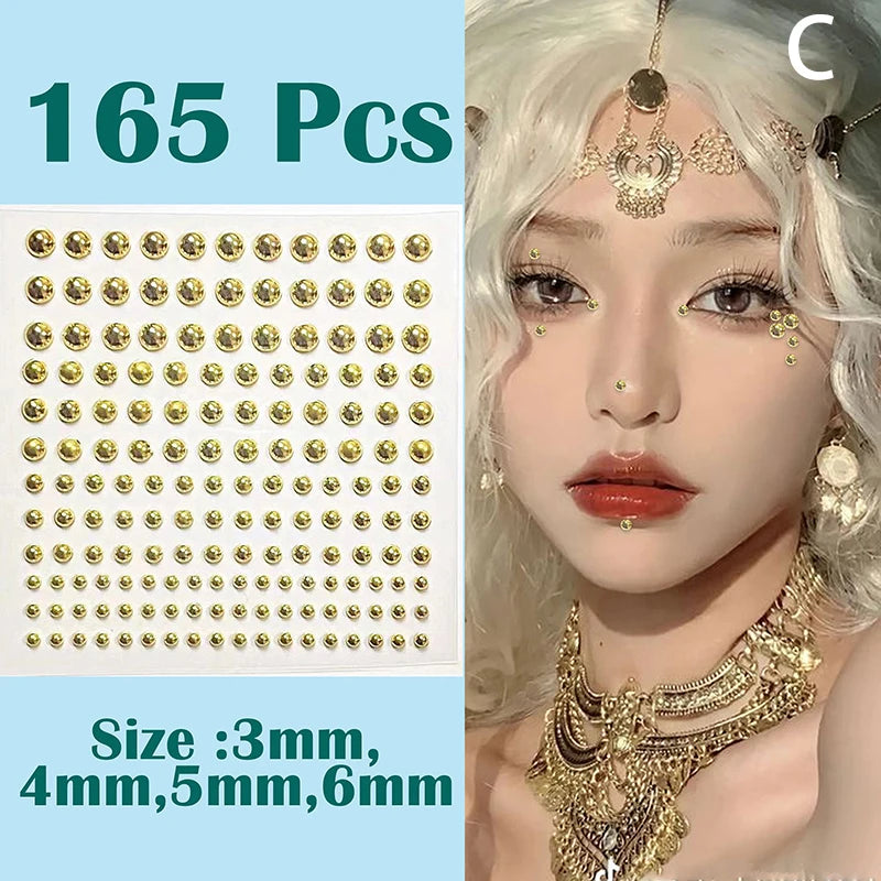 Diamond Sticker Fake Nose Stud Self Adhesive Rhinestones Non Piercing Eye Ear Face Body Jewelry For Women Sticker Crystal