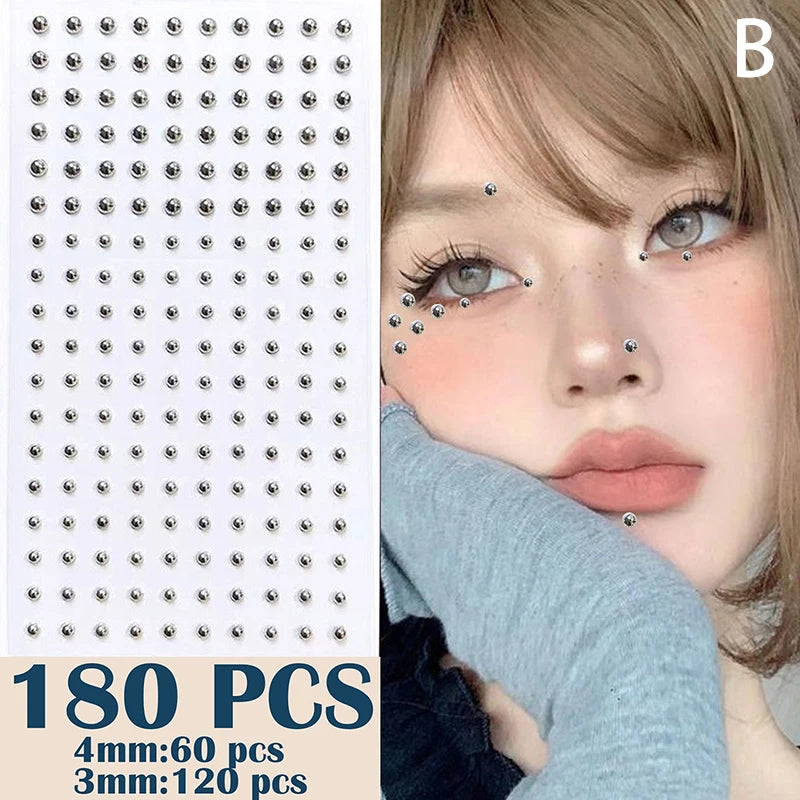Diamond Sticker Fake Nose Stud Self Adhesive Rhinestones Non Piercing Eye Ear Face Body Jewelry For Women Sticker Crystal