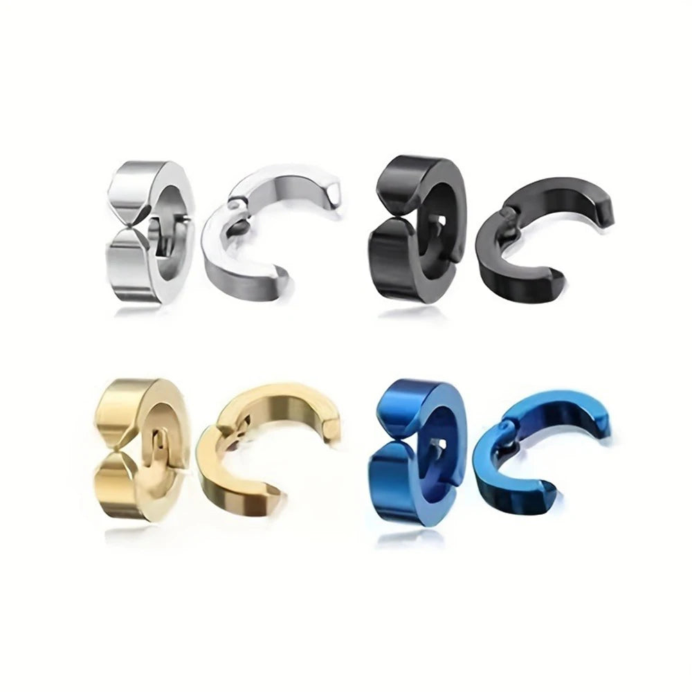 2pcs Punk Mens Strong Magnet Magnetic Ear Stud Set Non Piercing Earrings Fake Cross Earrings Gift For Boyfriend Lover Jewelry