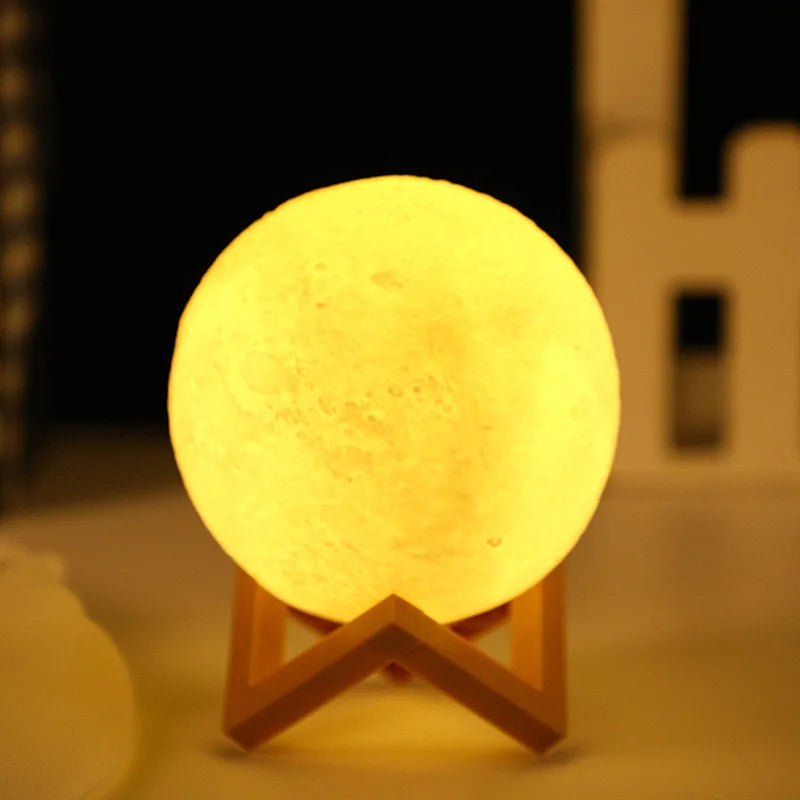 1 LED Moon Light Galaxy Light, DIY Moon Night Light, Girl, Boy, Child, Woman Birthday Gift, Bedroom Decoration (Warm Light)