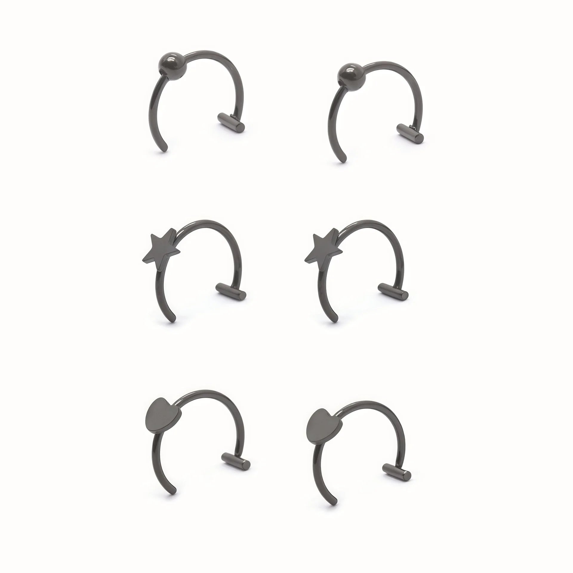 8Pcs of 1Set Fashion 316L Stainless Steel C Clip Lip Ring Labret Earring Fake Piercing Women Body Jewelry Non-Pierced
