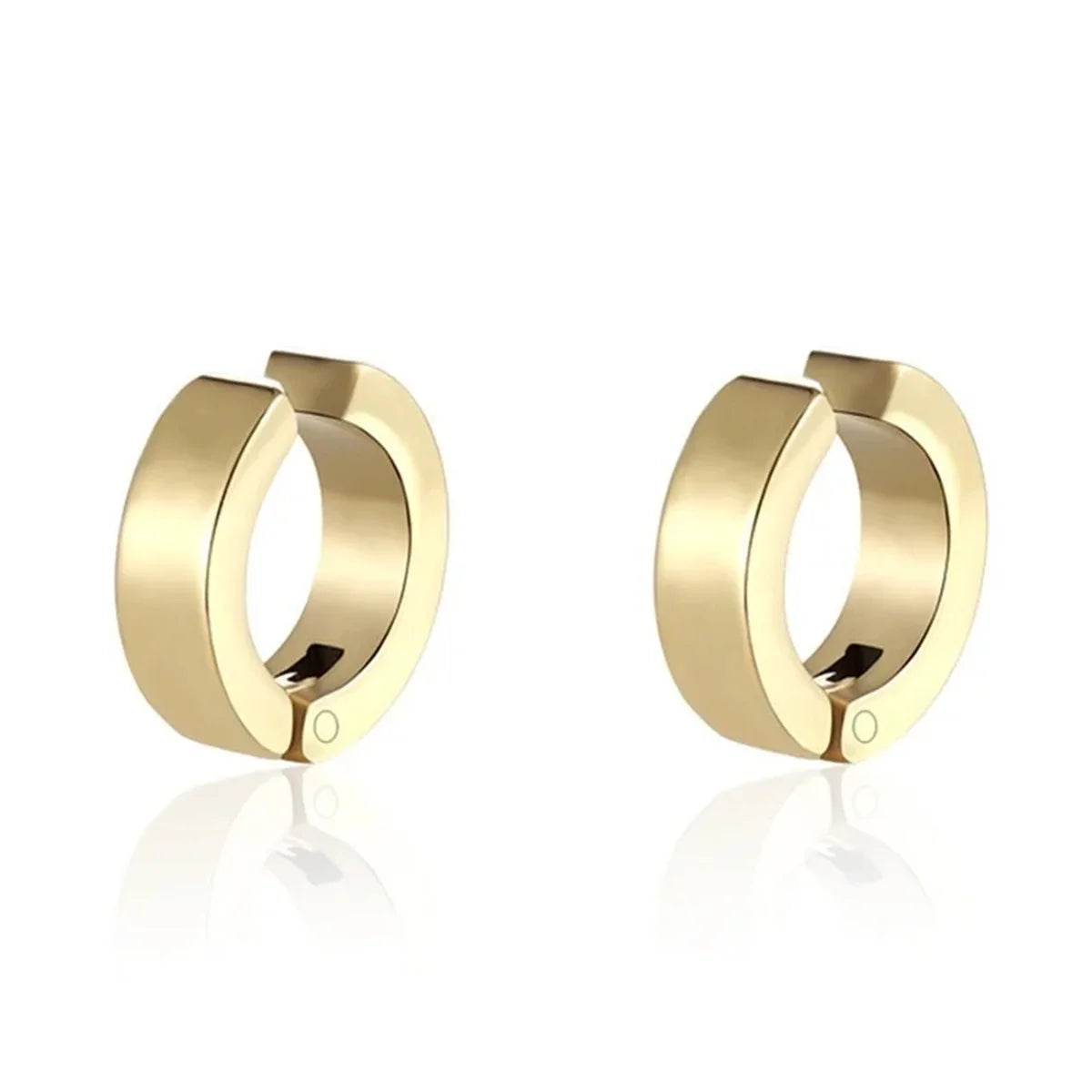 2pcs 316L Fashion Stainless Steel Cuff Earring, Non Piercing Hoop Earring Clip On Earring Fake Piercing Earring Hoop