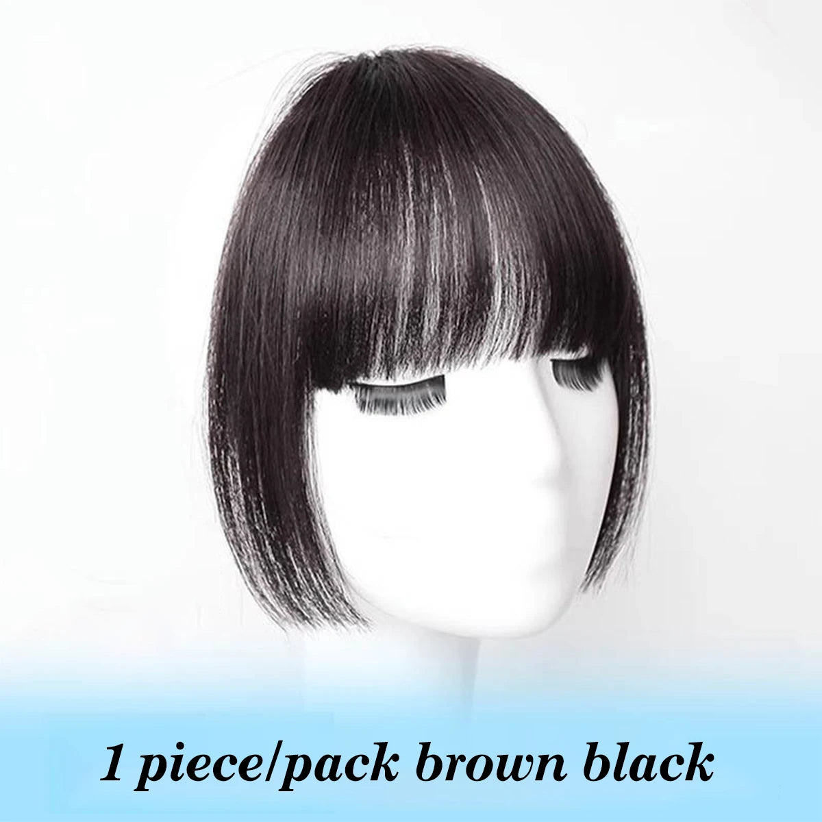 DUTRIEUX Synthetic princess cut fake bangs hairpiece woman's forehead wig piece invisible and seamless comic bangs Clip hair Wig