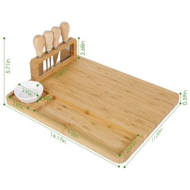 Bamboo Charcuterie Cheese Board Platter Board Serving Tray