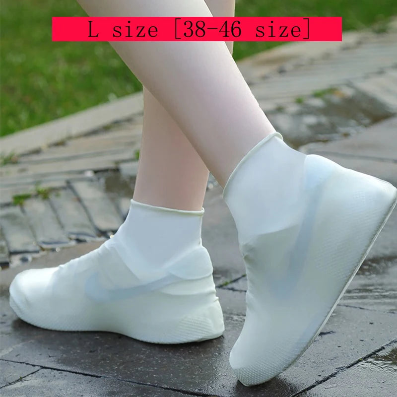 1 Pair Rubber Rain Boot Overshoes For Outdoor Use, Silicone Waterproof Shoe Covers, Rainy Day Shoe Cover, Reusable Non-Slip Rain