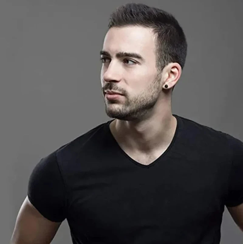 Stainless Steel Non-Piercing Magnetic Stud Earrings Black Unisex CZ Magnet Ear close Clip Women Men Punk Hip Hop Earring Jewelry