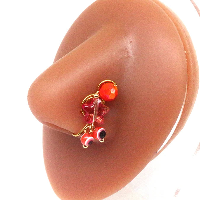 Nose Cuff Non Piercing Cute Eye Design Dangling Nose Rings Non Piercing Jewelry Clip On Nose Ring Body Jewelry For Women